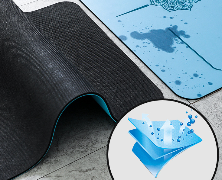 Eco Friendly Gym Custom Print Non Slip PU Yoga Mat 4mm 5mm Custom Natural Rubber PU Yoga Mat