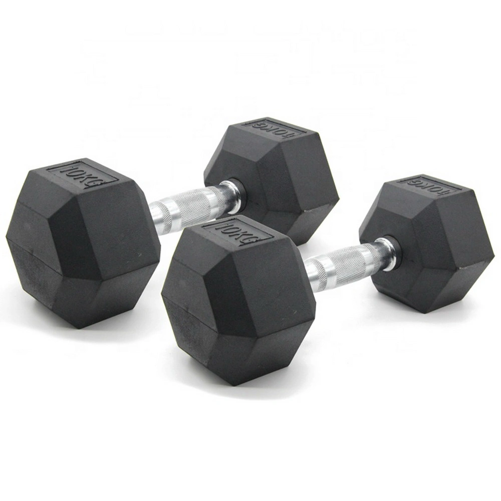 Custom Wholesale Gym Fitness Equipment Rubber Hex Dumbbell