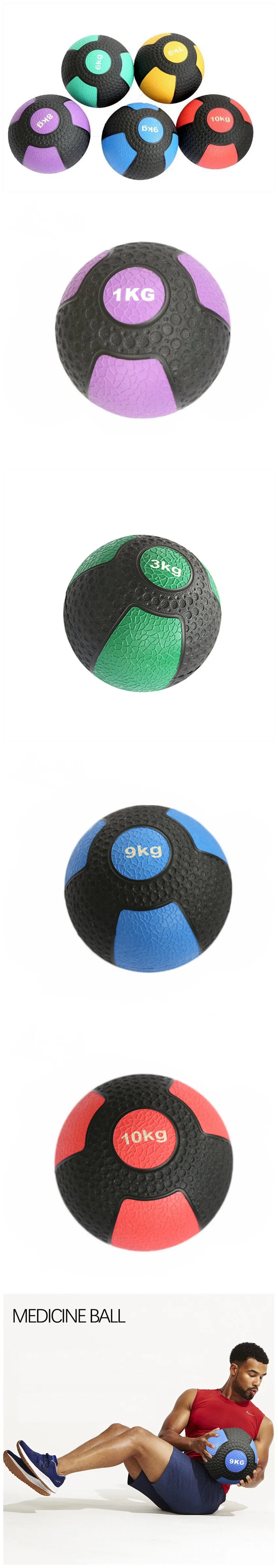 Customization Wholesale 19cm 23cm 28.6cm Custom Logo Power Training Equipment Cross Fitness Rubber Solid Medicine Ball for Gym Use