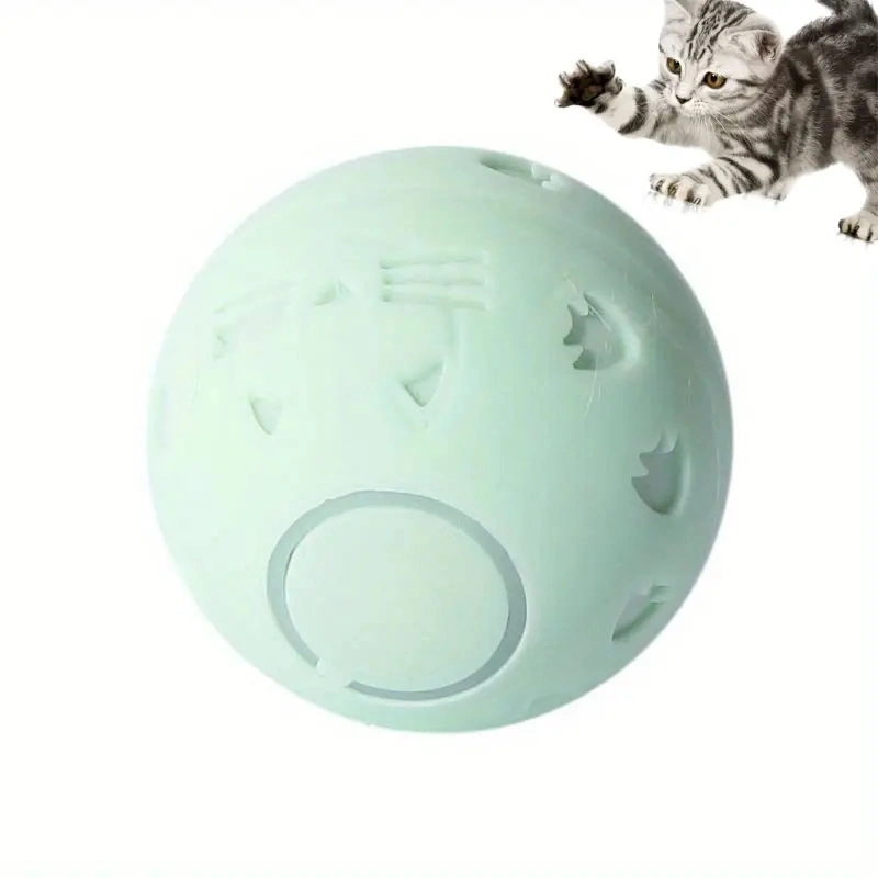 Silicone Pet Light Jump Ball Automatic Cat Charmer Electric Feather Cat Intelligent Toy USB Rechargeable Cat Toy Ball