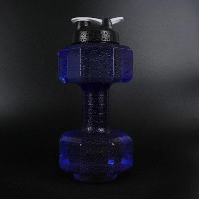 Wholesale Weight Plate Portable Gym Fitness Dumbbell Shape Water Filled Bottle 2.2L Water Bottle Dumbbell