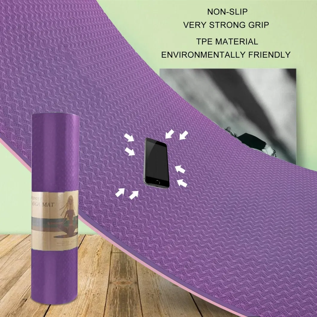 TPE Yoga Mat 1/3 Inch Exercise Mats 8mm TPE Pilates Yoga Mats