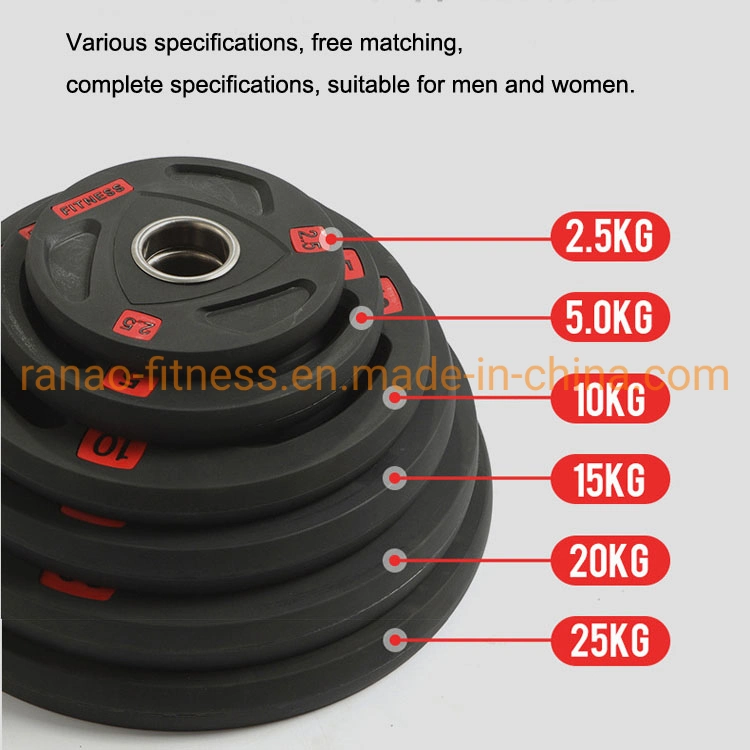 Wholesale Fitness PU Barbell Weight Plate Weightlifting Gym Equipment Bumper Weight Plate