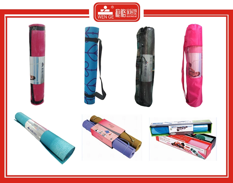 High Density Fiitness Exercise Mats Custom Logo PVC Single Color Yoga Mat with Carrying Strap