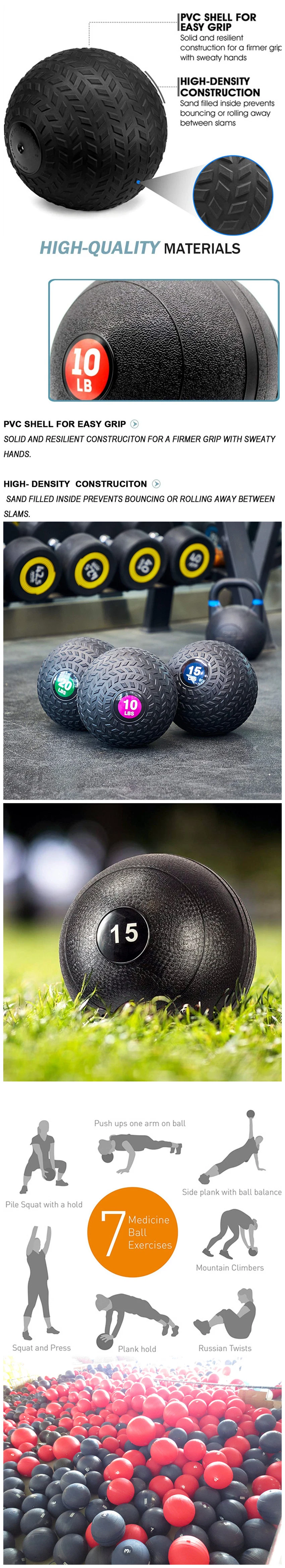 PVC Fitness Gym Weighted Sand Slam Ball