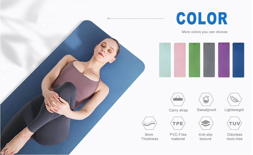 Non Slip Pilates Fitness Mats Eco Friendly Anti-Tear Thick Yoga Mats for Women