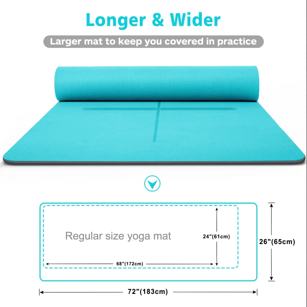 Non Slip Body Alignment System Certified TPE Textured Non Slip Yoga Mat
