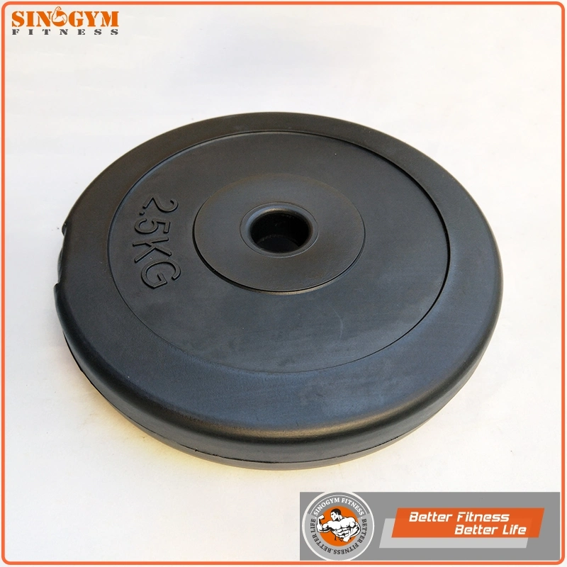 Black Plastic PE Cement Dumbbell Weight Plate