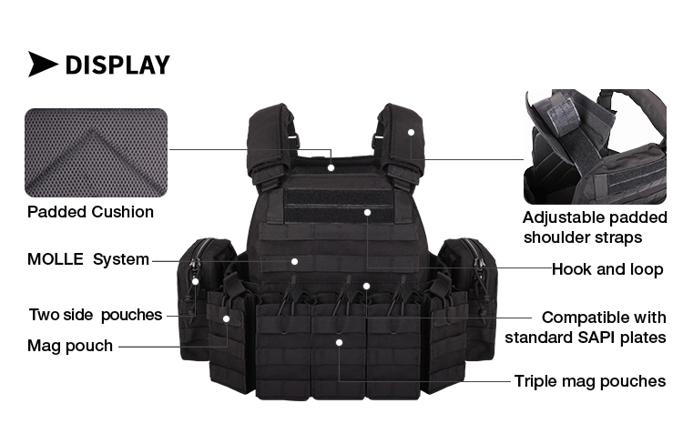 Wholesale Plate Carrier Molle Adjustable Training Weight Vest Outdoor Fashion Multi Pocket Olive Polyester Custom Tactical Vest