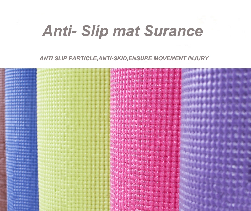 Best Selling Single Color Yoga Mats Anti-Slip Durable Exercise Fitness Thick 6mm PVC Yoga Mat with Carrying Strap