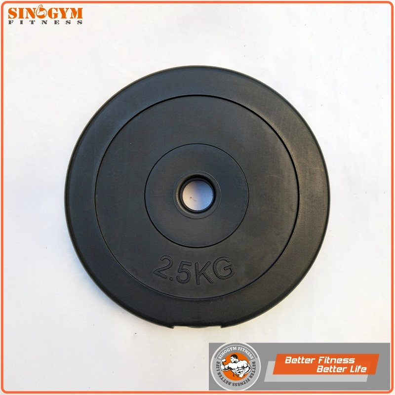 Black Plastic PE Cement Dumbbell Weight Plate