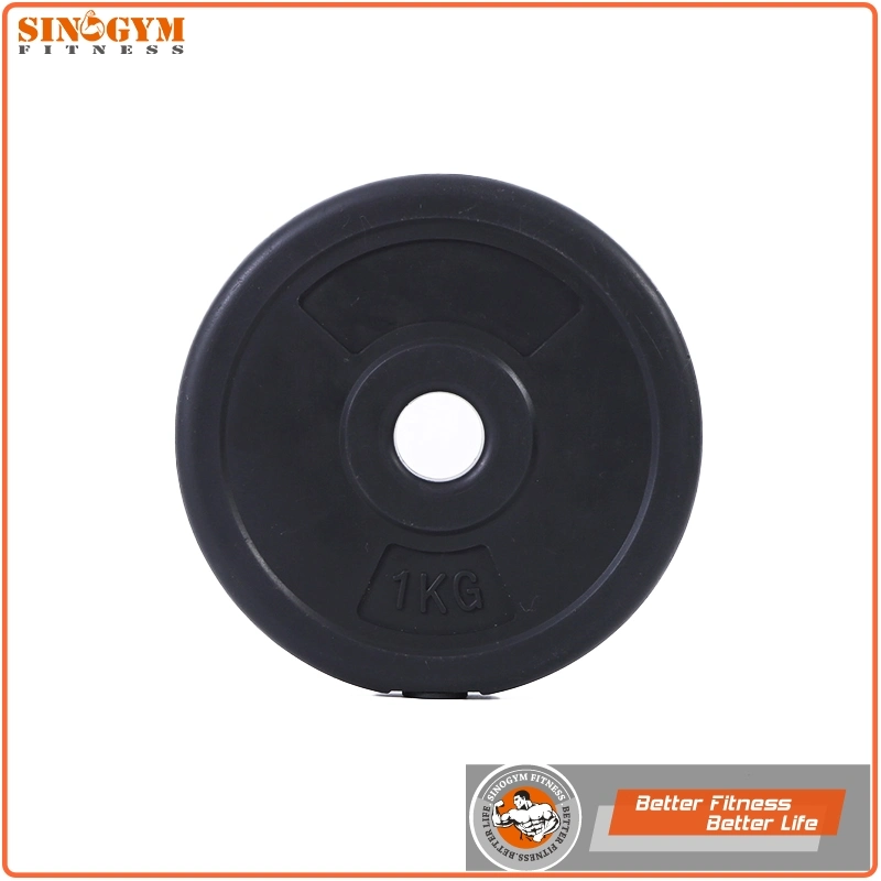 Black Plastic Round PE Cement Dumbbell Weightlifting Weight Plate