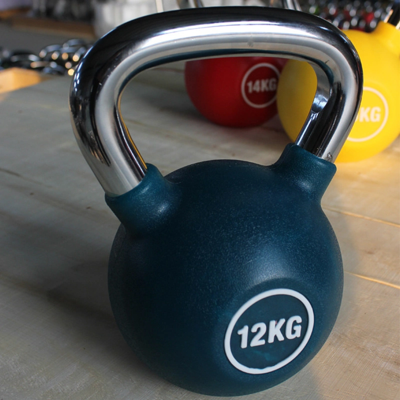 Color PU Urethane Kettlebell with Chromed Handle