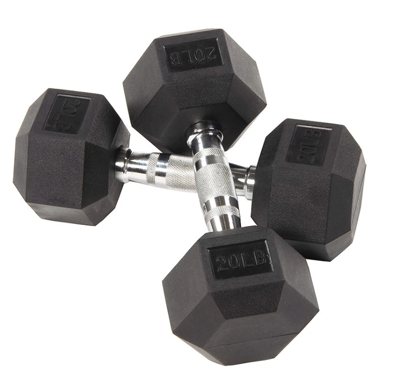 Wholesale Power Training Hex Weight Lifting Rubber Coated Power Training Sport Lifting Gym Dumbbell Set