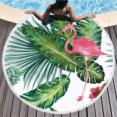 Round Cover-up Bath Towel Lotus Bohemian Yoga Mat Blanket