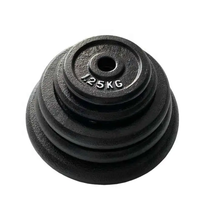 Cast Iron Grey Hammertone Free Weight Plate for Barbell and Dumbbells