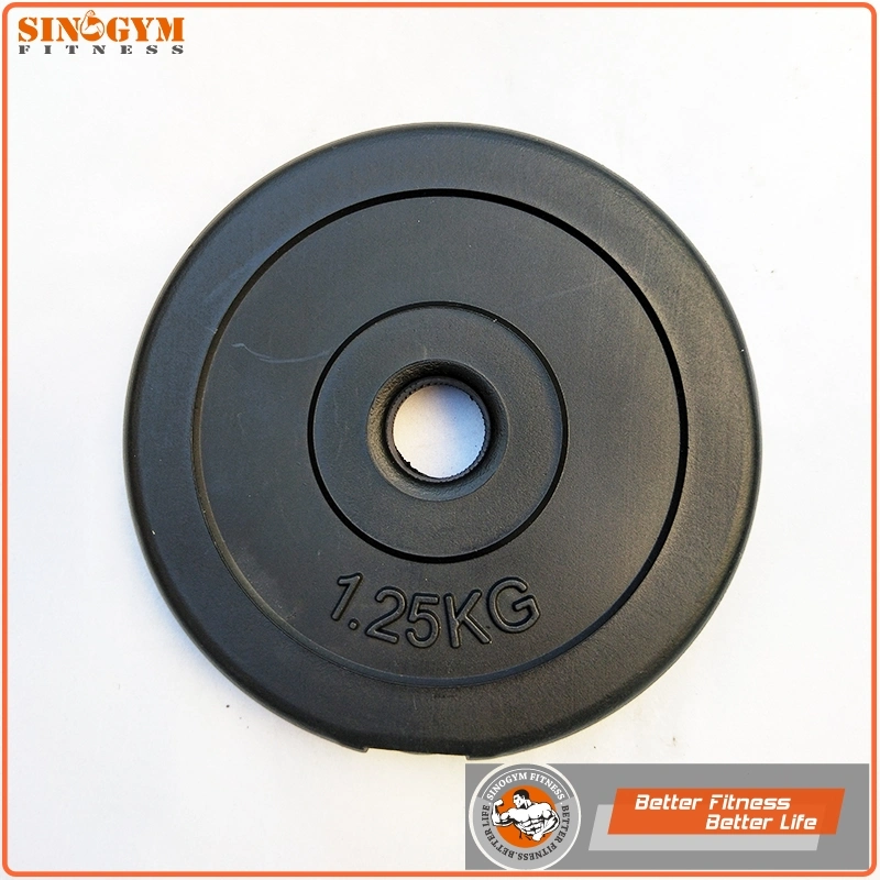 Black Plastic PE Cement Dumbbell Weight Plate