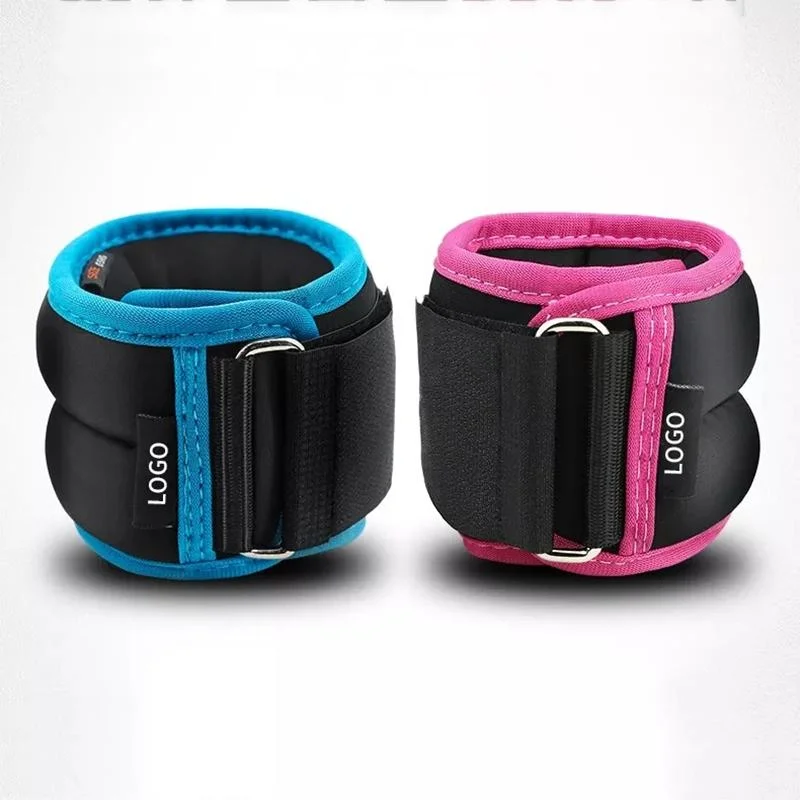 Adjustable Neoprene Pink Sandbag Ankle &amp; Wrist Weight Custom Bangles Ankle Weights
