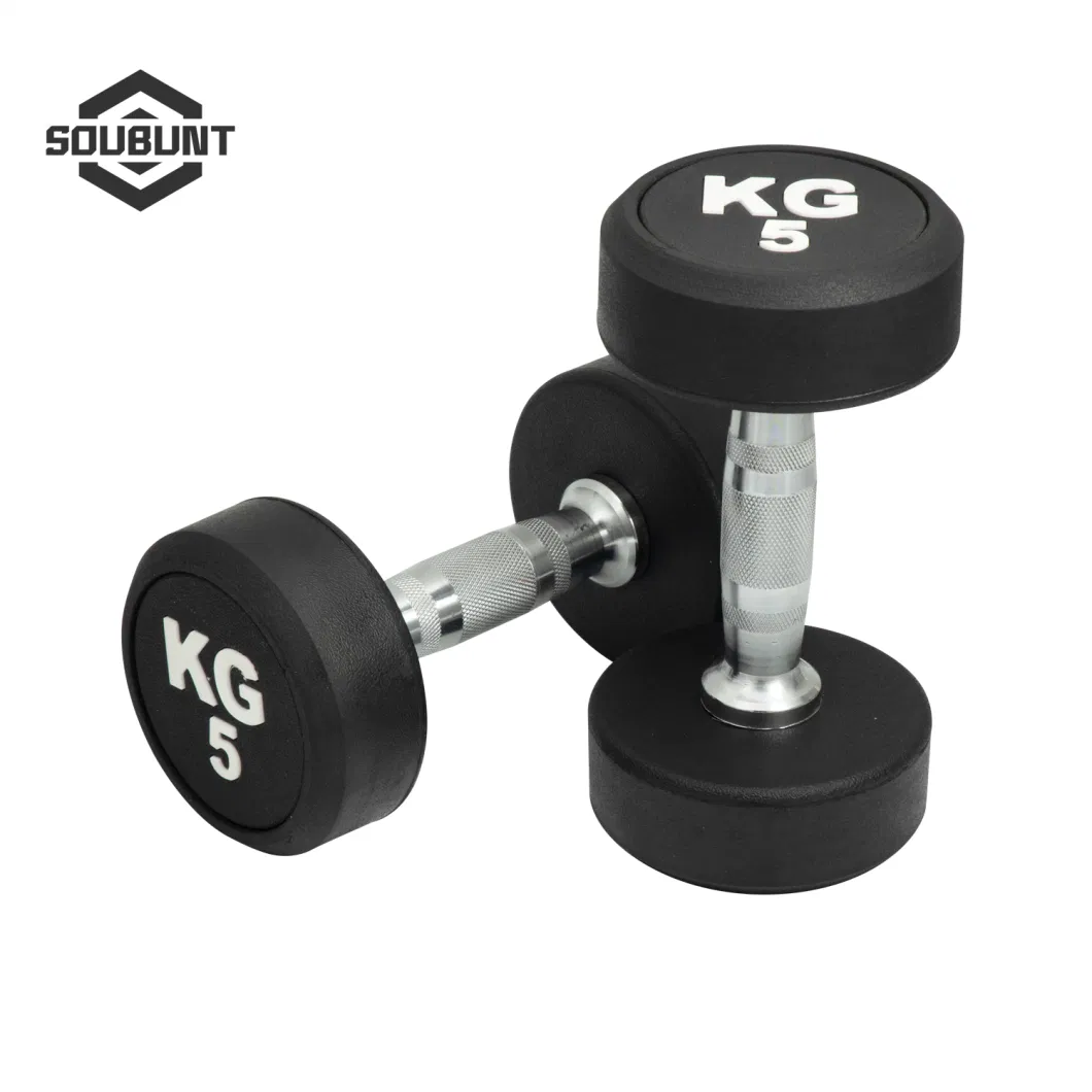 Urethane Dumbbell Cross Fitness Free Weights Rubber Round Head Dumbbells