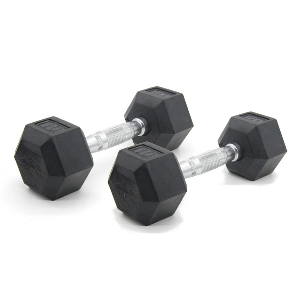 Custom Wholesale Gym Fitness Equipment Rubber Hex Dumbbell