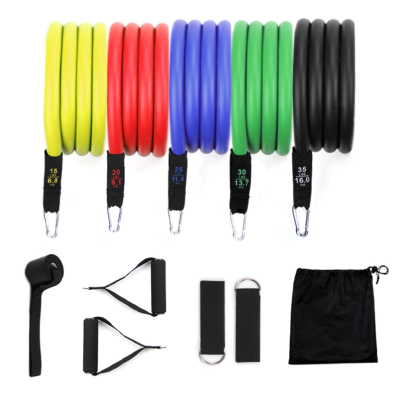 11 PCS Home Workout Fitness Resistance Band Set with Handles Ligas De Resistencia Door Anchor Ankle Straps Latex Exercise Tube