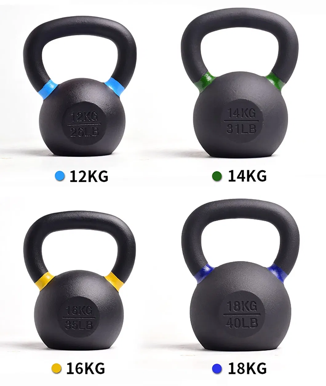 Training Fitness Gym Strength Vinyl Coated Competition Kettlebells Cast Iron Custom Logo Kettlebells with Grip