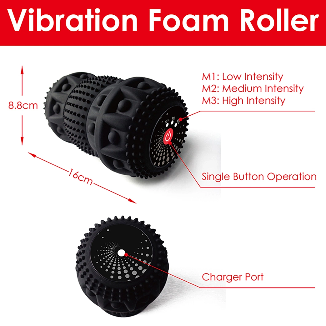 Silicone Body Massage Electrical Vibration Foam Roller Yoga Fitness Ball