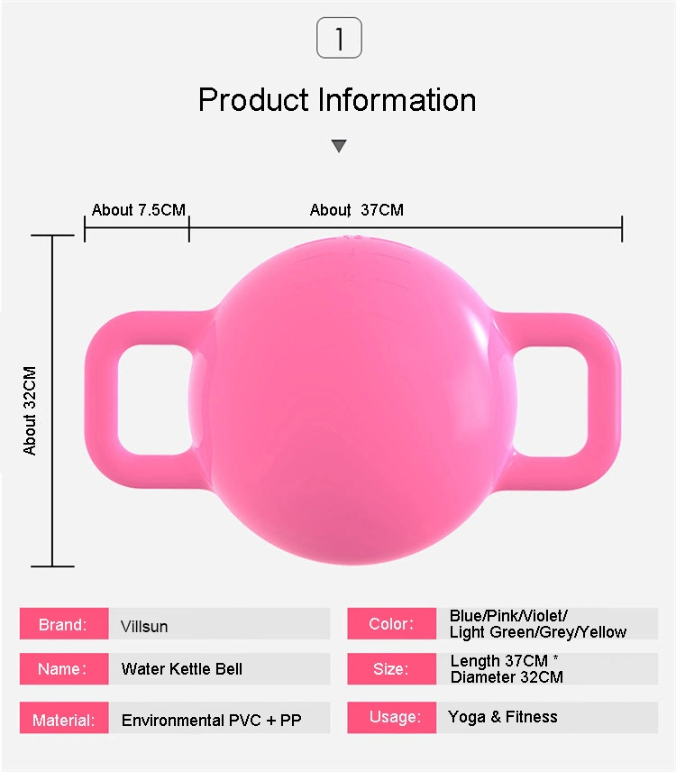 Wholesale Colorful Fitness and Bodybuilding Customized Adjustable Water Kettlebell with Base