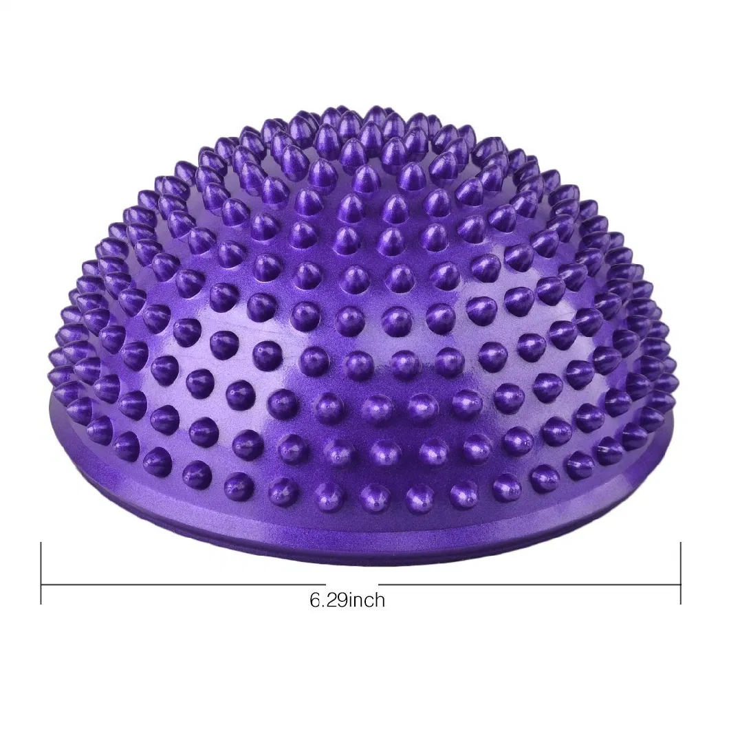 Half Round Spiky Massage Anti Burst Fitness Yoga Balance Gym Ball with Pump