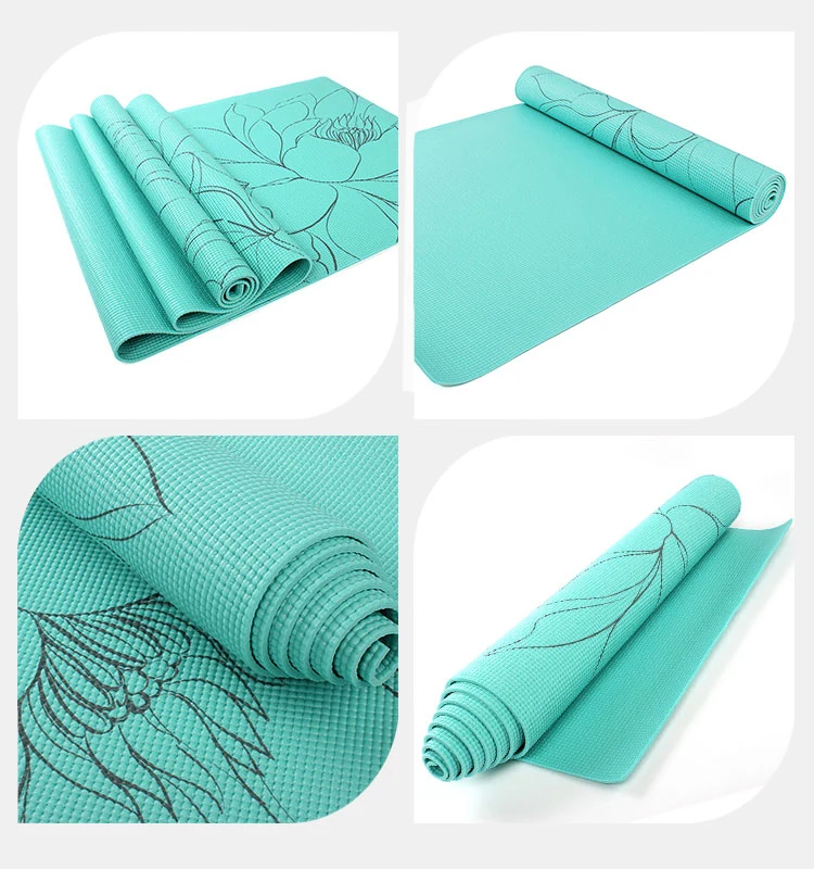 Colourful PVC Custom Printed Yoga Mats, White PVC Yoga Mat, Gym Floor Mat