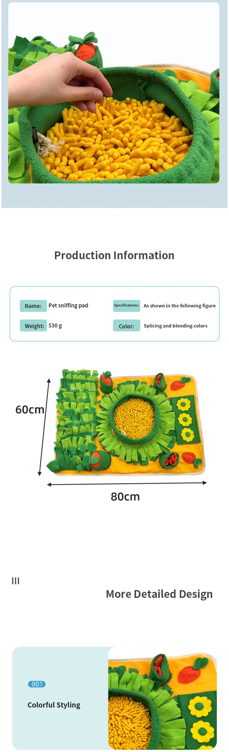 Pet Exercise Training Slow Food Educational Play Sniffing Mat Pet Mat