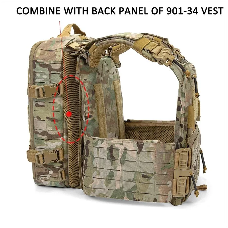 1000d Nylon Tactical Backpack Molle Plate Carrier Bag Military Light Weight Hiking Rucksack Compatible with Tactical Vest