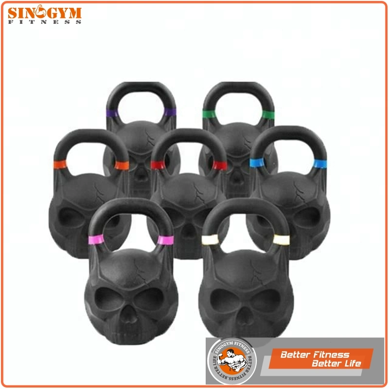 Powder Coated Solid Cast Iron Skull Weight Lifting Kettlebell