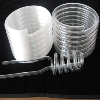 Heat Resistance High Purity Customize Opaque Helical Fused Silica Tubing Milky White Helix Quartz Glass Tube