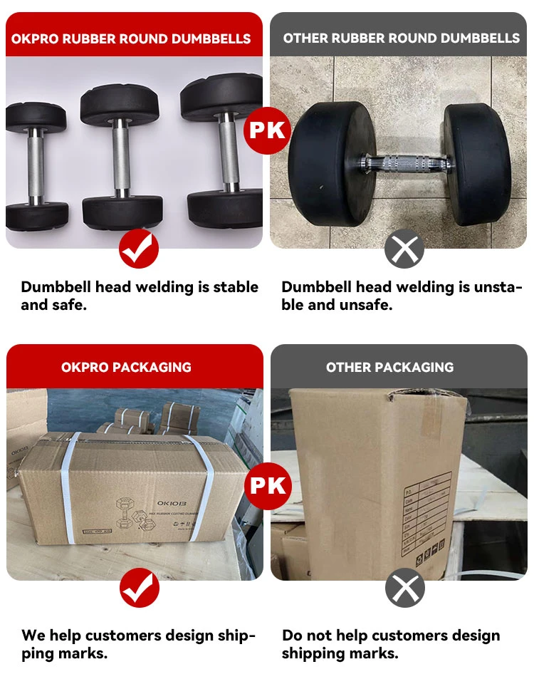 Factory Supply for Commercial Gym Use PU Urethane Coated Dumbbell Fitness Wholesale