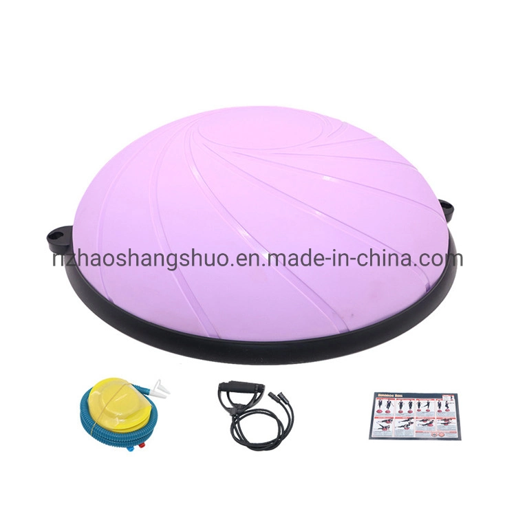 High Quality Customized 58cm Explosion Proof Thickened Fitness Half Pilates Balance Bosuing Gym Yoga Ball