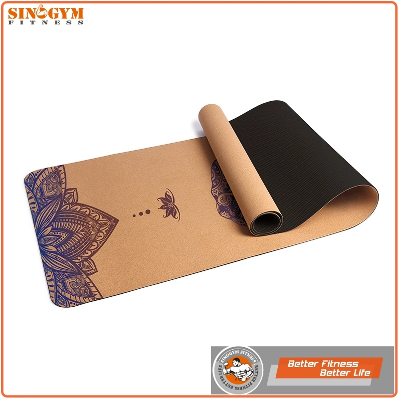 Color Print or Silk Print Cork TPE Yoga Exercise Mat