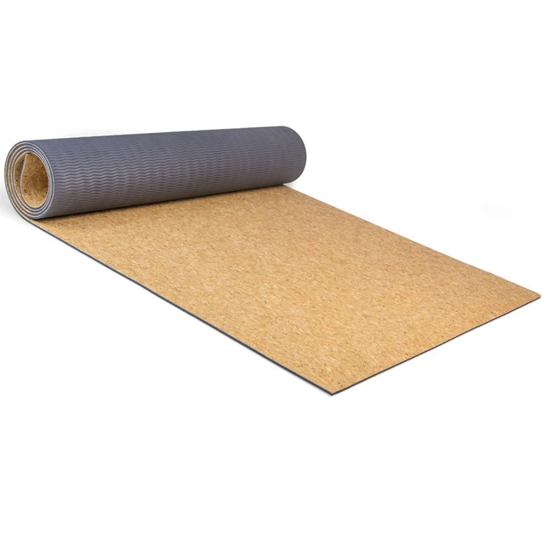 TPE Yoga Mat Laminated with Cork Surface