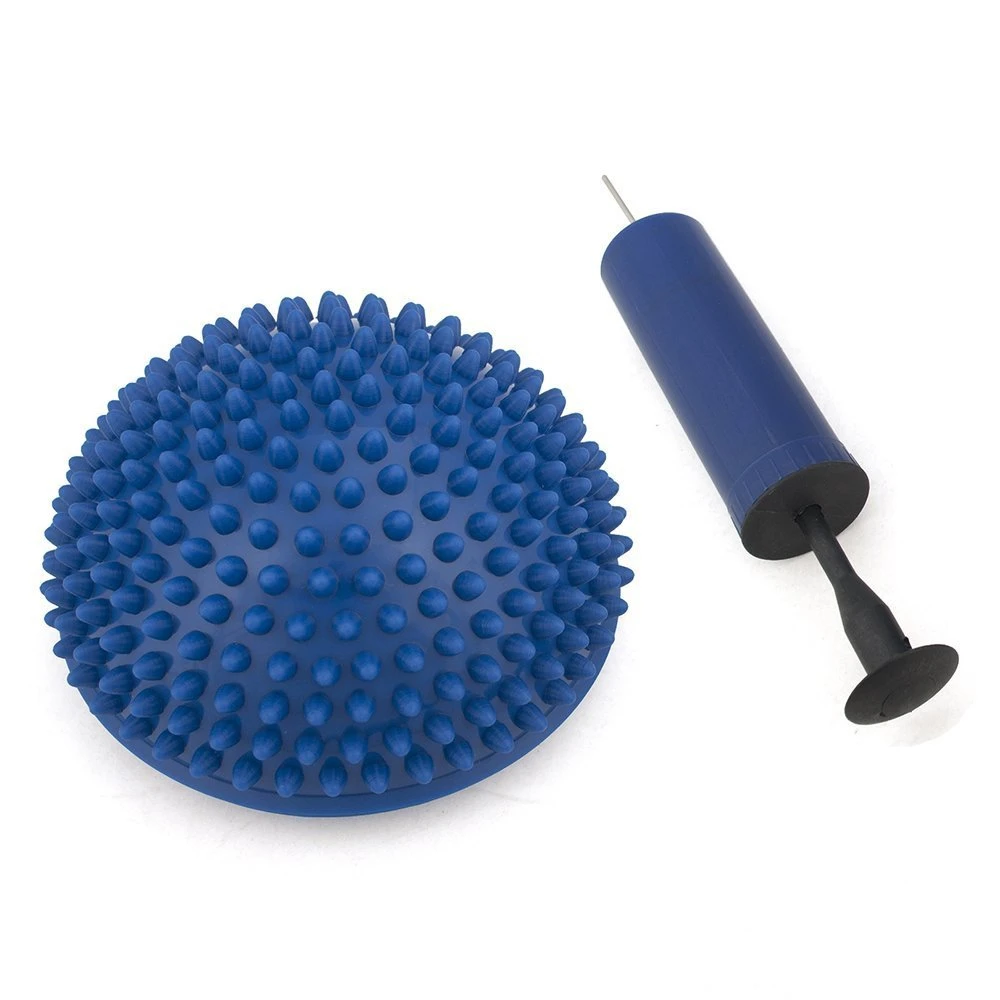 Half Round Spiky Massage Anti Burst Fitness Yoga Balance Gym Ball with Pump