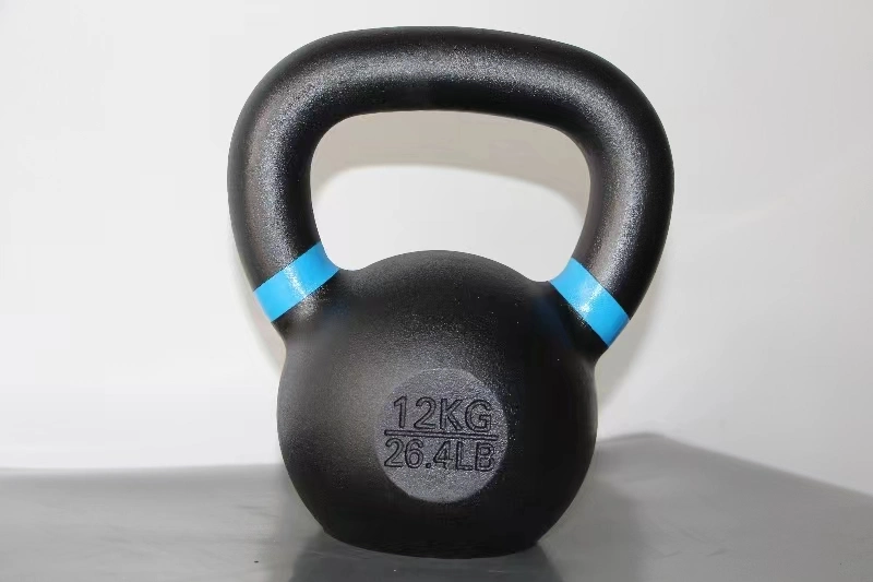 Black Customized Iron Kettlebell with Colour D Rings