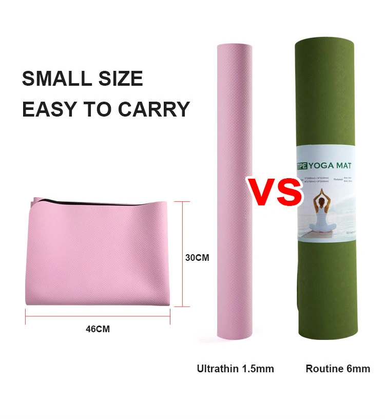 Foldable Travel 100% Yoga Mat Rubber, Mat for Gym Rubber