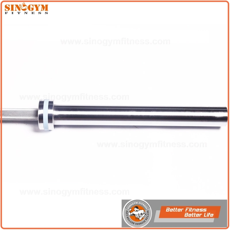 Dual Marks No Center Knurling Hardened Chrome Weightlifing Barbell Bar with Strip