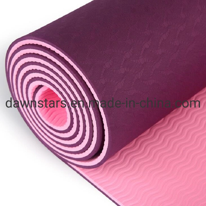 Gym Exercise Custom TPE Double Color Non-Slip Yoga Mat