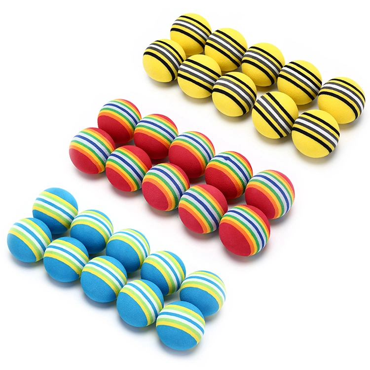 Wholesales Light Weight Rainbow Stripe Golf Balls EVA Foam Sponge Golf Balls