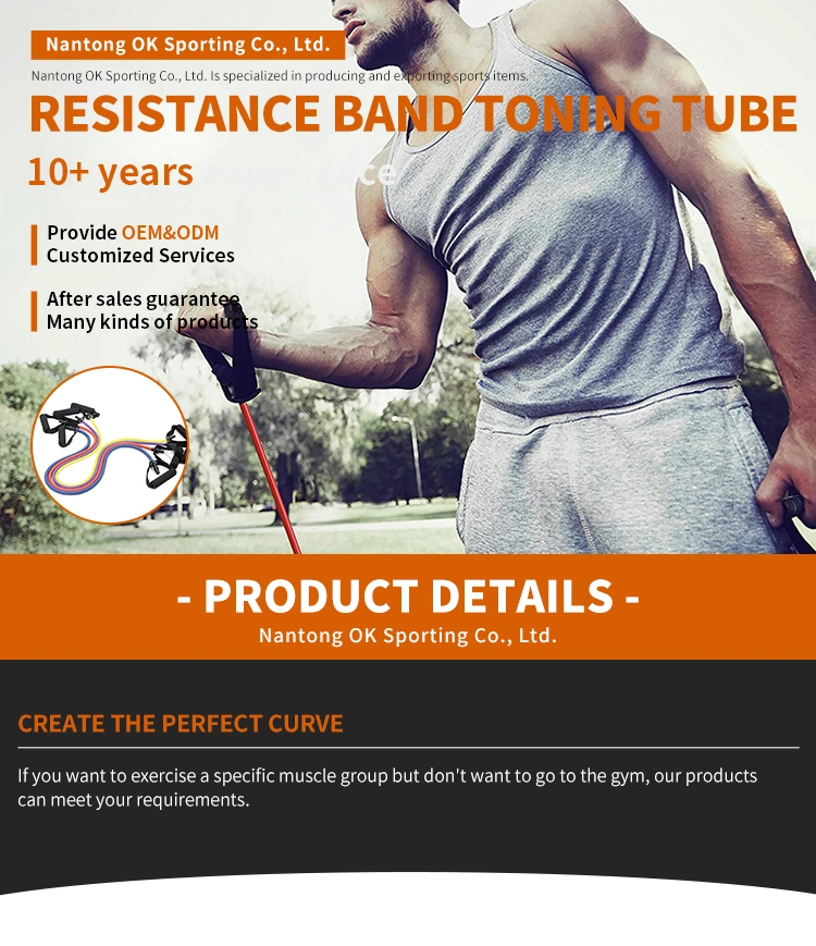 Wholesale Gym Adjustable Expander Exercise Latex Resistance Toning Tube Band Set