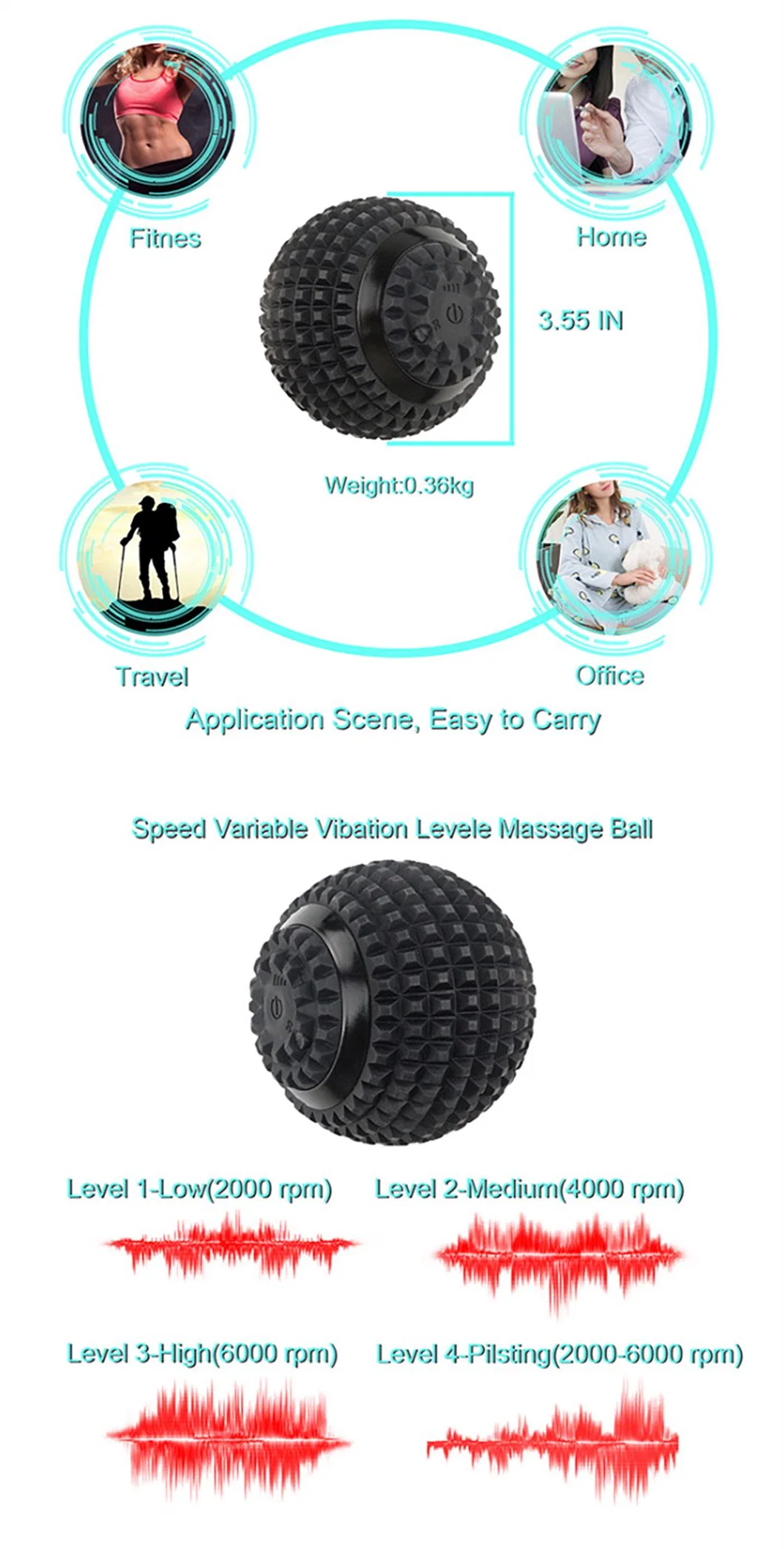 2022 OEM Comfortable Custom Black Hot Sale Muscle Relax Roller Recovery Stainless Steel Therapy Athlete Massage Ball