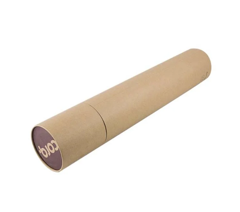 Wholesale Cowhide Kraft Paper Cylinder Packaging Yoga Mat Round Paper Tube Box Custom Cylinder Carton Paper Can