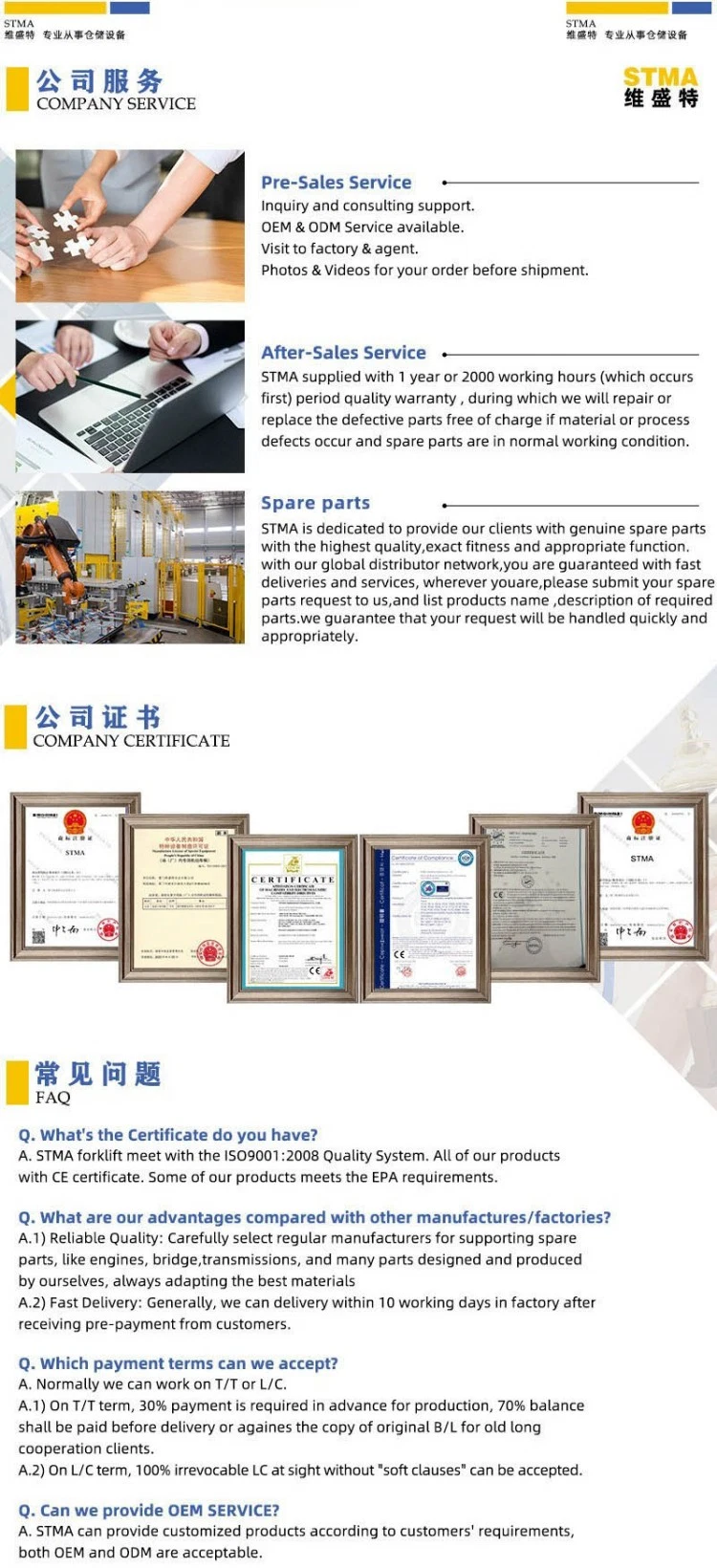 2023 New Brand Fork Lift Manual 3t 3.5t 3.8t Forklift Machine Price in Indea with 10% off