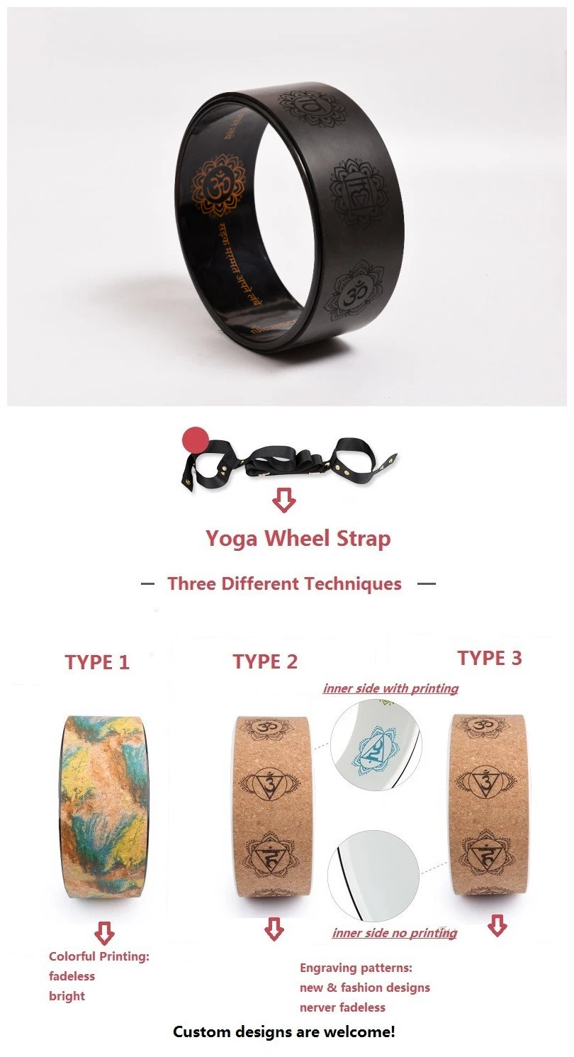 Customized Logo Eco Friendly Fitness Yoga Cork Wheel