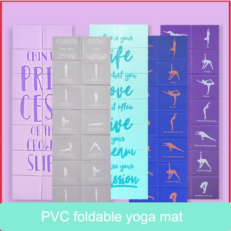 PVC Non Slip Folding Pilates Mat Travel Fitness Foldable Yoga Mat